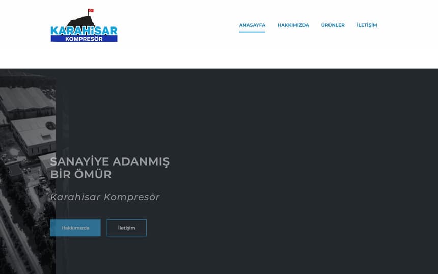 Karahisar Kompresör web sitesinin ana sayfası