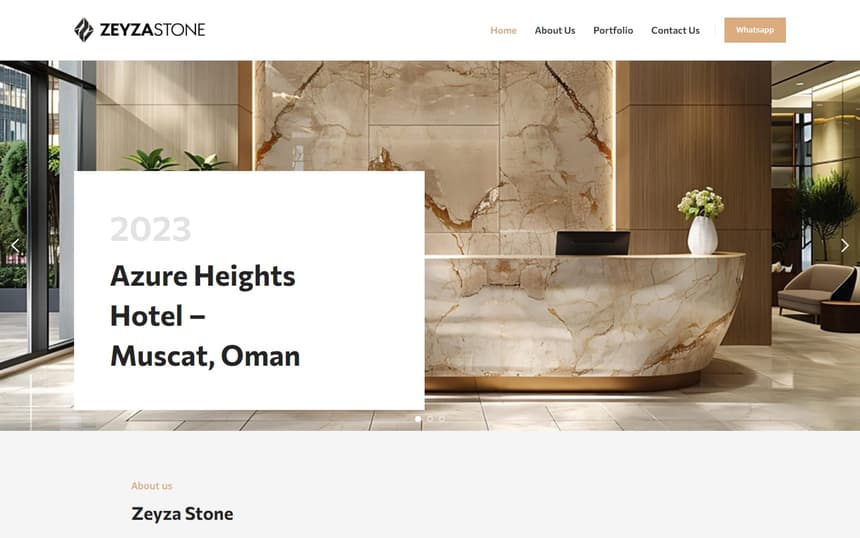 Zeyza Stone web sitesinin ana sayfası